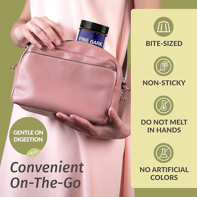 HERBAMAMA Inulin and Pine Bark Kit - Bundle of Inulin Fiber Capsules &amp Pine Bark Blueberry-Flavored Gummies - Vegan Non-GMO Gelatinl-Free - 2 Pack