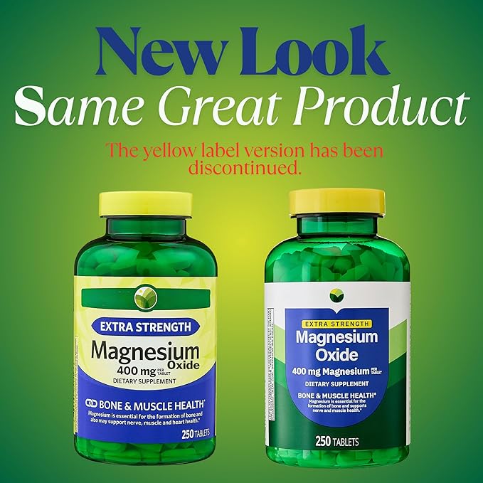 KP+ Magnesium Oxide 400 mg | 250 Tablets | Supports Bone Nerve &amp Muscle Health | Extra Strength Magnesium Supplement | Pack of 2