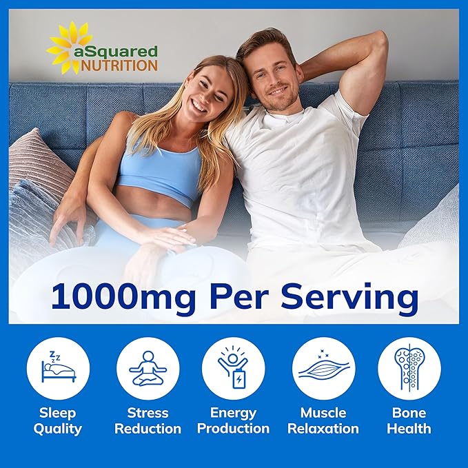 Magnesium Glycinate 1000mg with Vitamin D3 &amp B6-500mg per Capsule - Pure Elemental Mag Supplement Complex for Sleep Muscle Bone Health - Replace Gummies Tablets &amp Powder - 120 Capsules