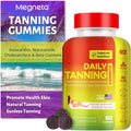 Tanning Gummies for Women Men - Natural Self Tanner Supplement with Astaxanthin Beta Carotene Lycopene Zinc Citrate &amp Vitamins Sunless Tan Booster Skin Hydration &amp Glow (Purple)