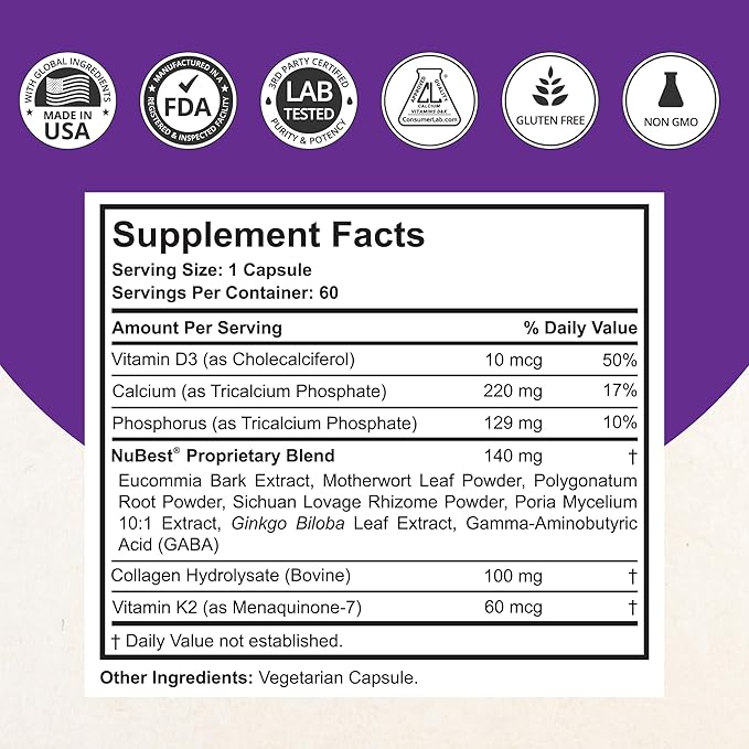 NuBest Tall 10+ Premium Bone Strength Formula Brain Growth Immunity and Overall Health for Age 10+ with Calcium Vitamin D3 Vitamin K2 and Multivitamins | Pack 6