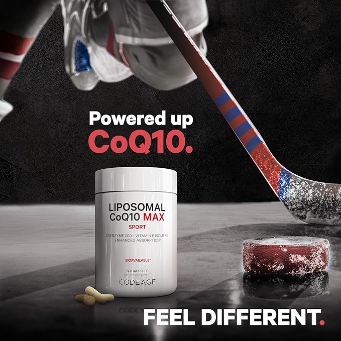 Codeage Liposomal CoQ10 Max Supplement - 250 mg Coenzyme Q10 with Vitamin E Isomers Tocopherols - 2-Month Supply - 1 Capsule Per Serving - Liposomal Delivery - Non-GMO Gluten-Free - 60 Capsules