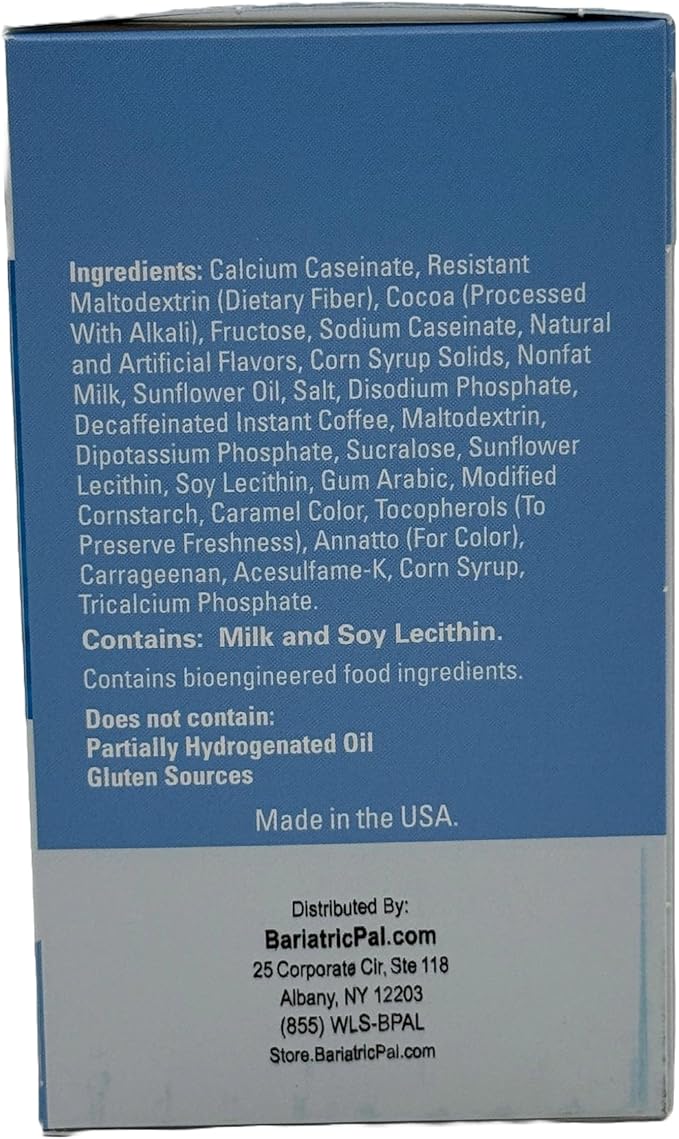 BariatricPal 15g Protein Aspartame Free Pudding &amp Shake - Creamy Mocha (6-Pack)