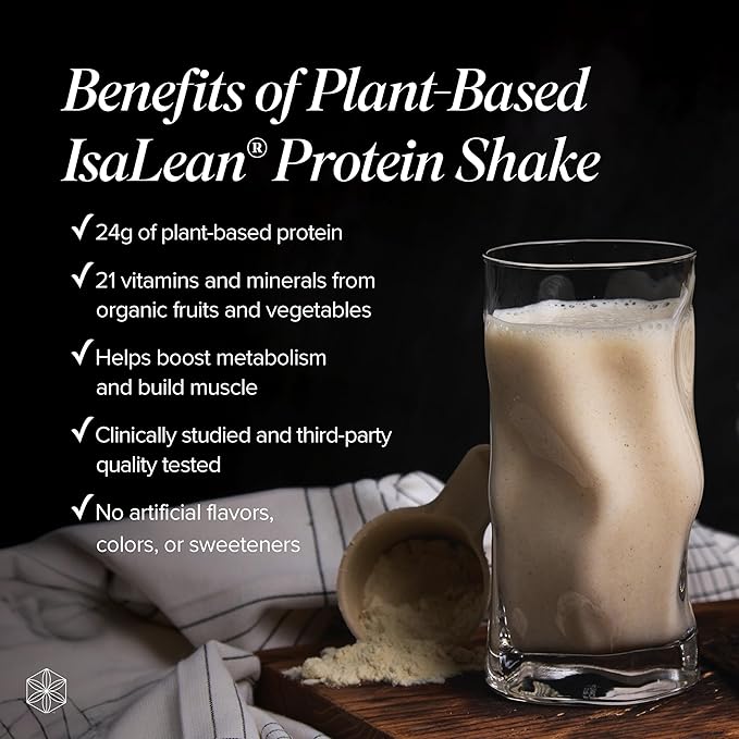 Isagenix Plant-Based IsaLean Protein Shake - Energy Powder with Whole-Food Sourced Vitamins - Supports Lean Muscle Growth &amp Healthy Metabolism - Gluten &amp Soy Free - Vanilla Chai 27.2 oz (14 S