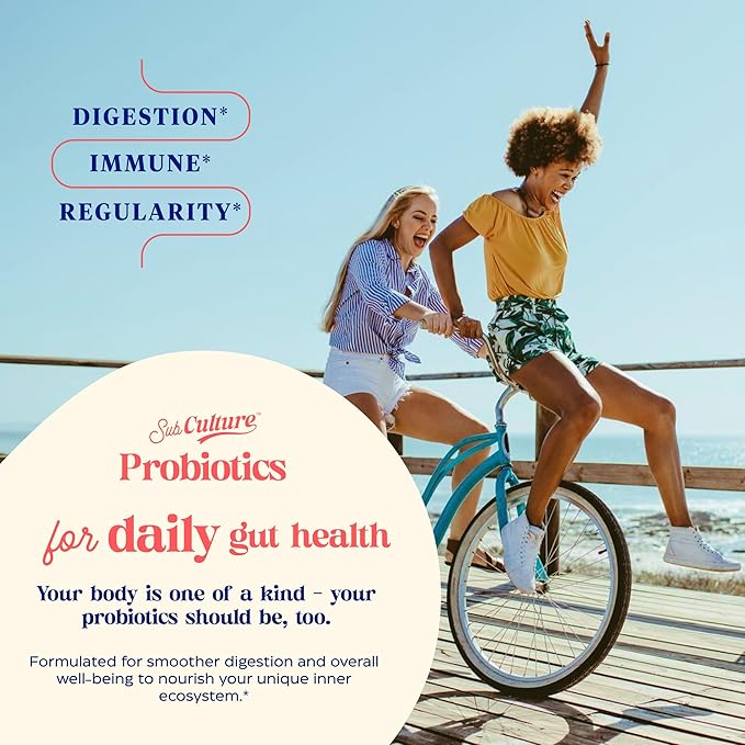 Enzymedica SubCulture Probiotics for Men and Women Capsules for Daily Gut Health 30 Billion CFU + 7 Live Strains Digestion Regularity &amp Immune Health Lactobacillus and Bifidobacterium 30 Co