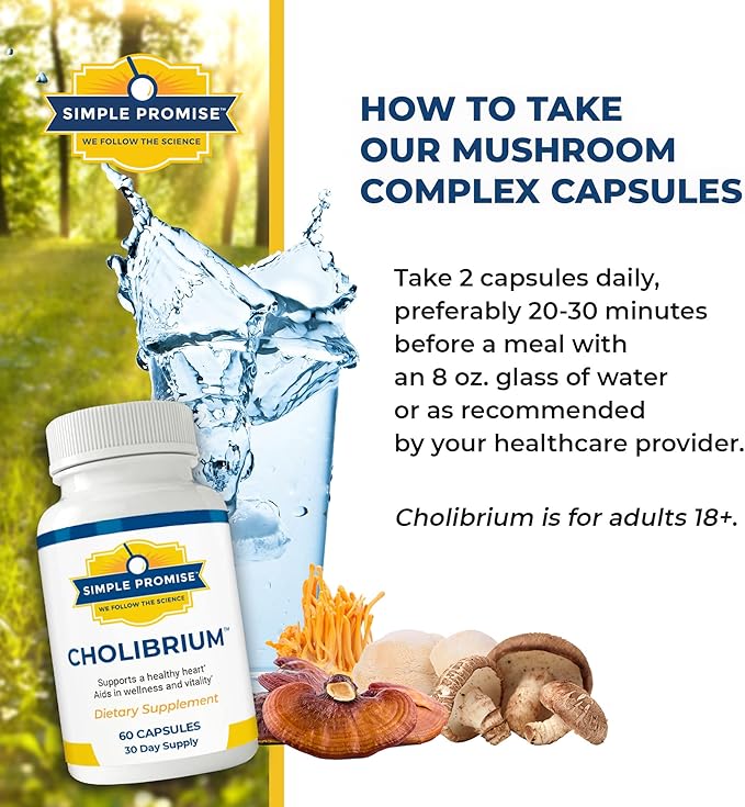 Simple Promise Heart &amp Cholesterol Support Bundle - Supports Heart Health &amp Energy - Cholibrium &amp CardioClear 7 for Circulation &amp Cellular Energy - 90 Capsules