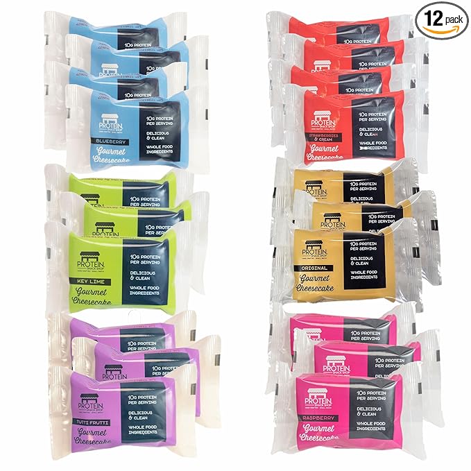 Low Carb Protein Cheesecake Bars | High Protein Gluten-Free Clean Ingredients Snack Bars (12 Variety)