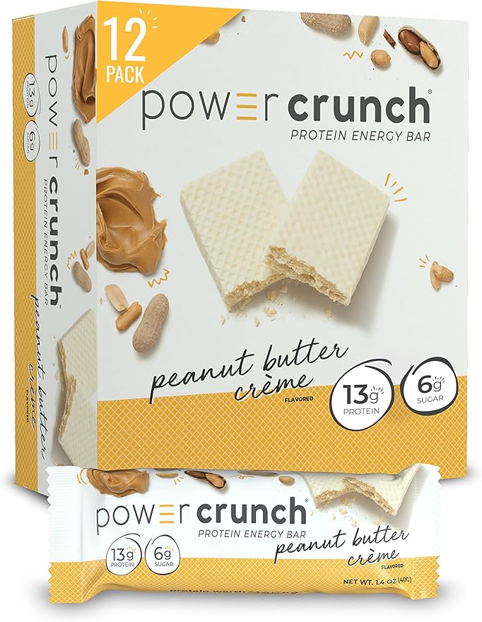 Power Crunch Protein Wafer Bars High Protein Snacks Chocolate Mint 1.4oz (12 Count) and Peanut Butter Crème 1.4oz (12 Count)