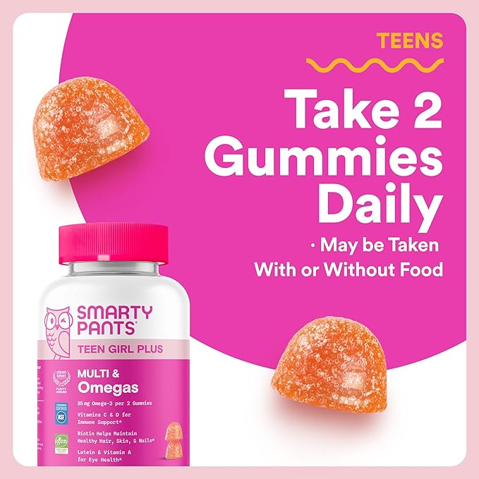 SmartyPants Mother &amp Daughter Daily Nutrition Bundle: Women’s + Teen Girl Multivitamin Gummies with Omega-3 Biotin Vitamins D3 B12 A &amp Zinc Gluten Free Non-GMO 90 &amp 60 Count (Pack of