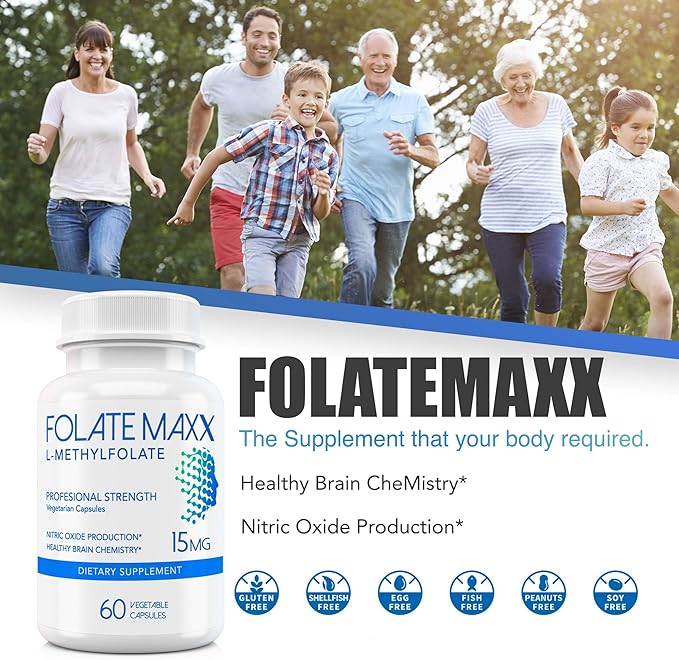L-Methylfolate 15mg - 60 Capsules - Professional Strength Active Methyl Folate - 5-MTHF Supplement for Men &amp Women - Non GMO Gluten Free No Fillers