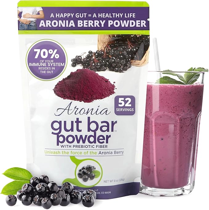 Aronia Powder | Aronia Berry Powder from Black Chokeberry Plant | 52 Servings | Supports Digestion and Gut Health | Made with Organic Aronia Berries | Black Chokeberry Supplement