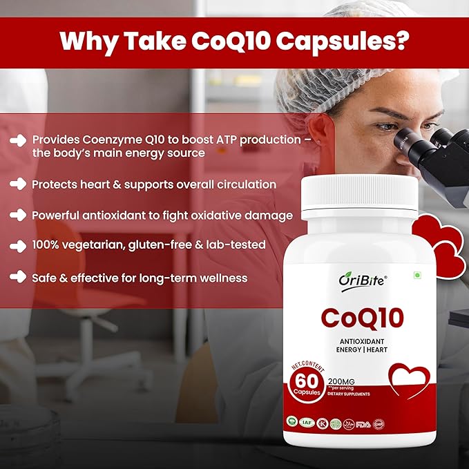 CoQ10 200mg 60 Veggie Capsules | Coenzyme Q10 Supplement for Cellular Energy &amp Heart Support | Antioxidant Support Formula | Ubiquinone Dietary Supplement (3)