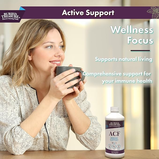 Buried Treasure ACF Advanced Immune Support - 16 oz 16 Servings with Elderberry Echinacea and Herbal Blend for Immunity Support