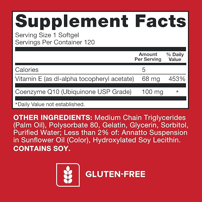 Qunol Ultra CoQ10 100mg 3x Better Absorption Patented Water and Fat Soluble Natural Supplement Form of Coenzyme Q10 Antioxidant for Heart Health 120 Count Softgels