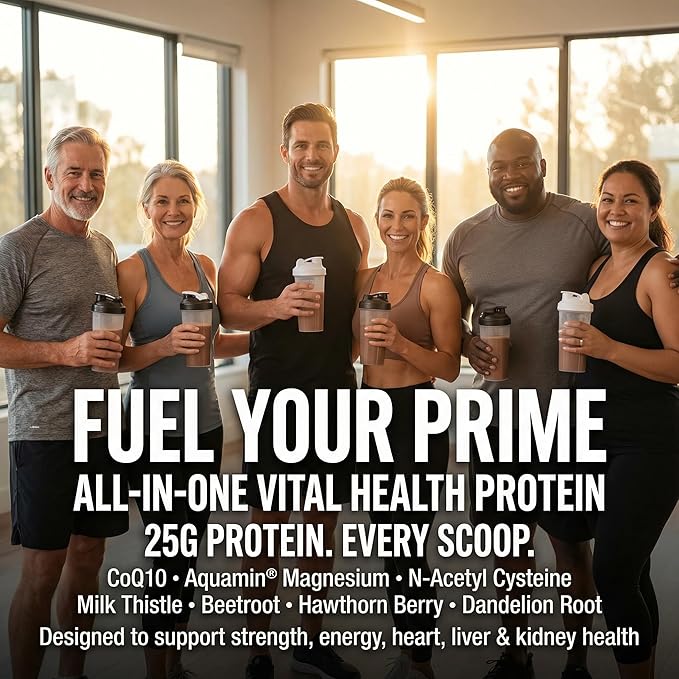 Fuel Your Prime Whey Protein Chocolate Flavor with CoQ10 and Magnesium Supports Circulation &amp Liver Function