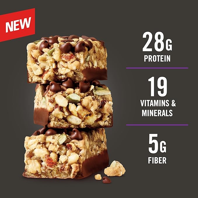MET-Rx Big 100 Granola Protein Bar Meal Replacement Bar 28 G Protein Chocolate Chip Pack of 9