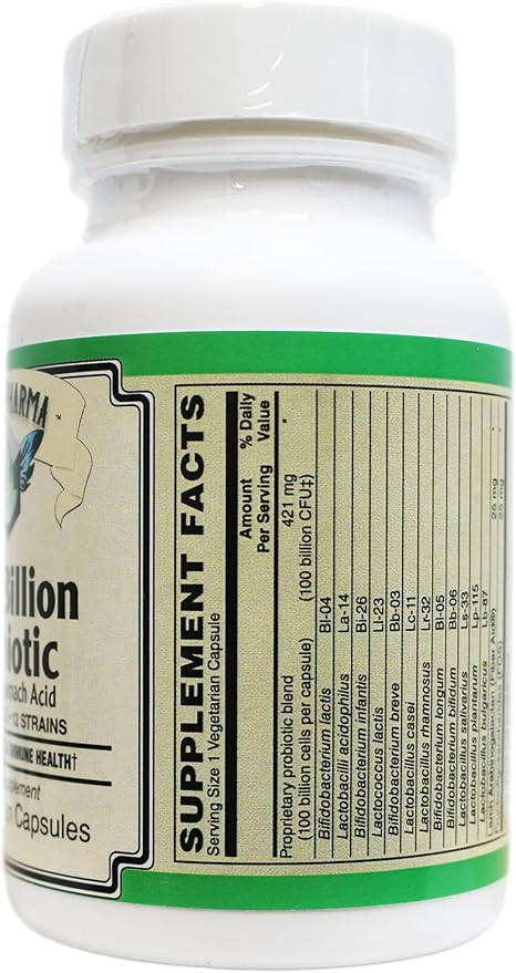 100 Billion Probiotic - 12 Strains with Prebiotics | Shelf Stable &amp Acid Resistant Probiotic for Digestive &amp Immune Health Support for Women and Men