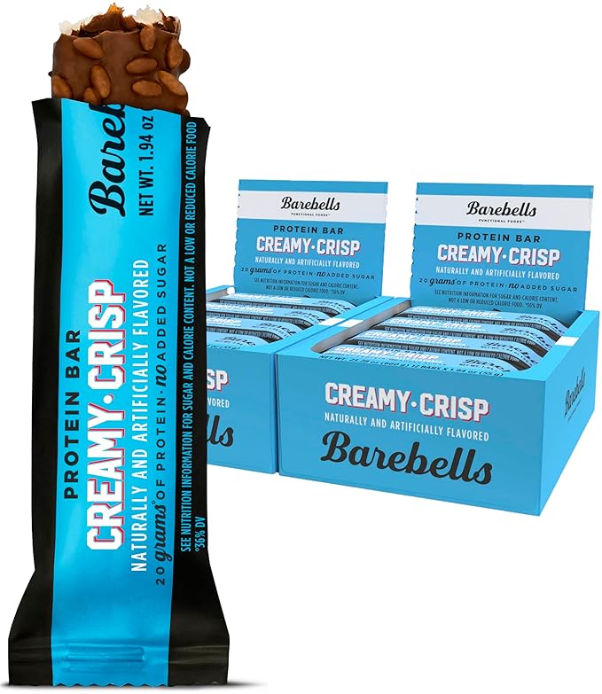 Barebells Protein Snacks Bars Creamy Crisp - 12 Count 1.9oz Bars 55g of High Protein - Chocolate Protein Bar with 1g of Total Sugars - Perfect on The Go Protein Snack &amp Breakfast Bars 2 pack
