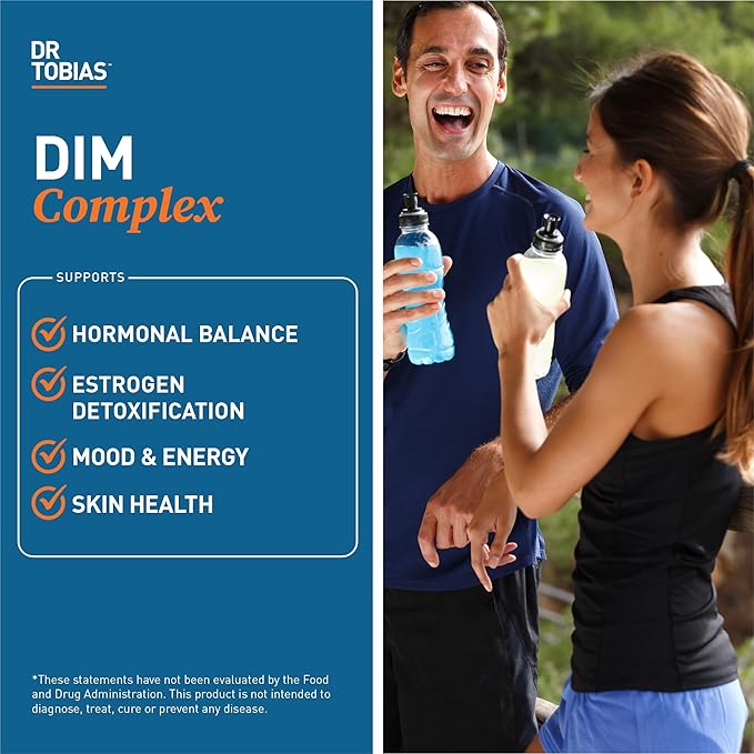 Dr. Tobias Omega 3 Fish Oil and DIM Complex Supplements Supports Heart Brain Immune Function and Hormone Balance for Women &amp Men with BioPerine Borccoli Extract &amp Calcium D-Glucarate 60 Ca