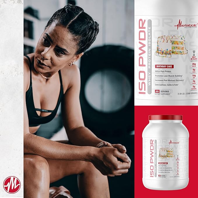 Metabolic Nutrition Whey Protein Isolate ISO PWDR Strawberry Cream 3.04lb 23 Servings 26g Protein Fast Digesting Zero Carbs Delicious Flavor Very Low Carbs &amp Fat Zero Lactose