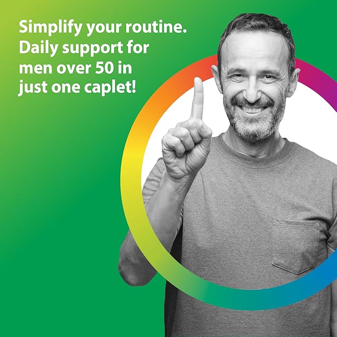 Rainbow Light Multivitamin for Men 50+ Vitamin C D &amp Zinc Probiotics Men's One 50+ Multivitamin Provides High Potency Immune Support Non-GMO Vegetarian 150 Tablets