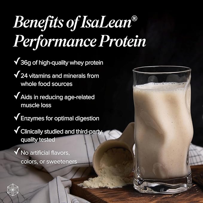 IsaLean Performance Protein Shake - Meal Replacement Shake with 36g of Protein - Helps Support Lean Muscle Building and Weight Management - Enriched with 24 Essential Vitamins and Minerals - 33.6 oz -