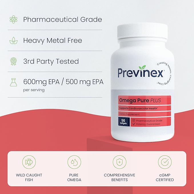 Omega Pure Plus: Omega-3 Fish Oil Supplement. Mercury Free. Triple Strength. Supports Heart Health Cognitive Health and Immune Health.