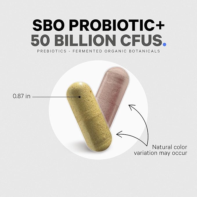 Codeage SBO Probiotics 50 Billion CFUs Per Serving Multi Strain Soil Based Organisms Blend and Organic Fermented Botanical Blend Shelf-Stable - 2 Pack