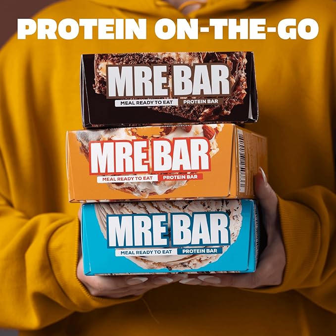 REDCON1 MRE German Chocolate Cake Protein Bars - 12 Count Snack Bars for Breakfast or Post-Workout