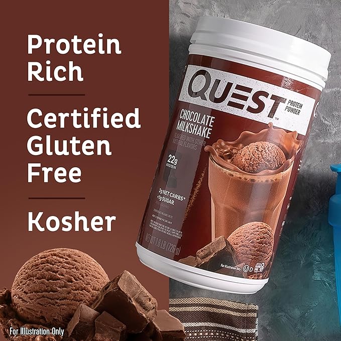 Quest Peanut Butter &amp Chocolate Milkshake Protein Powders 23g &amp 22g Protein 1.6lb Each