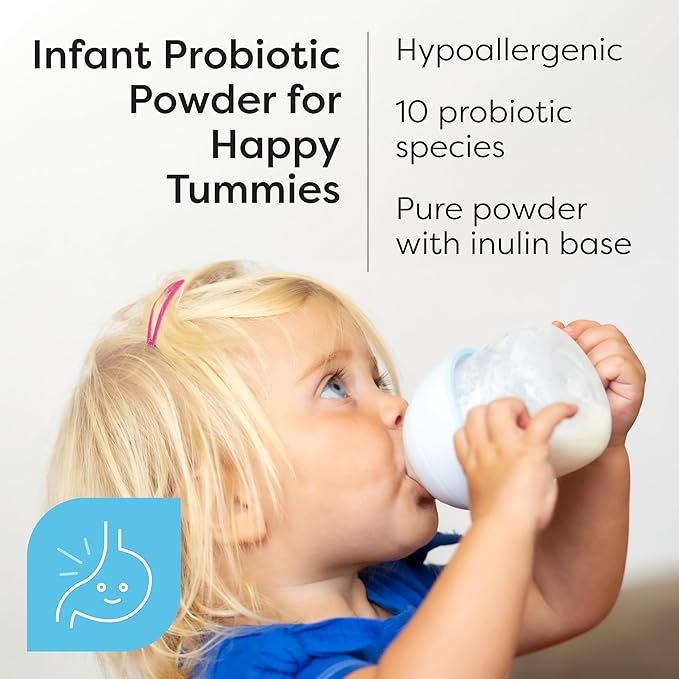 Klaire Labs SFI Health Ther-Biotic Baby Probiotic Powder - Probiotics for Kids with 10-Strains - 5 Billion CFU Infant Probiotic for Digestive Health and Immune Support (60 ct)