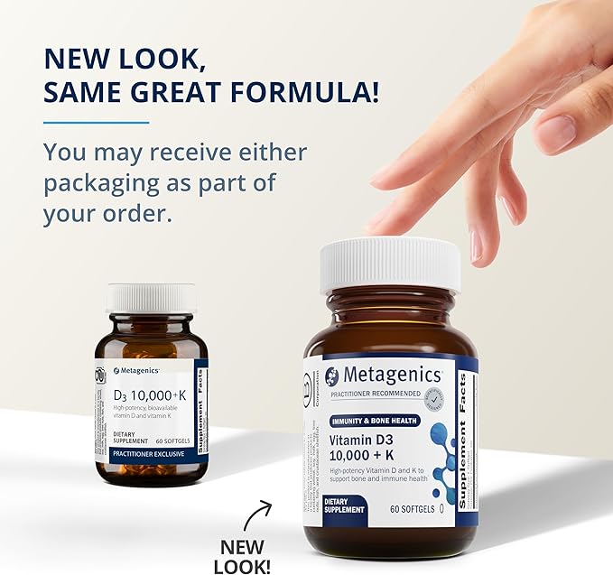 Metagenics Essential Wellness Duo: D3 10000 + K - for Immune Support Bone Health &amp Heart Health - 60 Softgels &amp PhytoMulti Without Iron - Daily Multivitamin for Overall Health &amp Aging -
