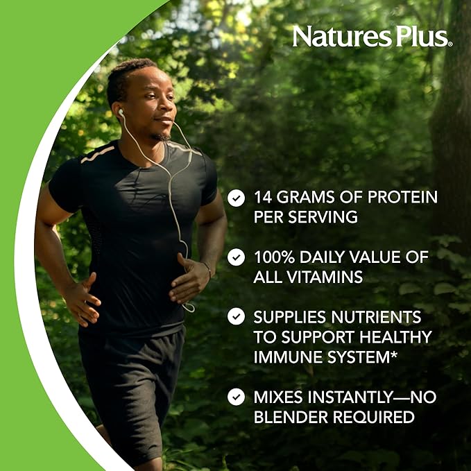 NaturesPlus SPIRU-TEIN Vanilla - 2.12 lbs Pack of 3 - Spirulina Protein Powder - Vitamins &amp Minerals for Energy - Vegetarian Gluten Free - 96 Total Servings