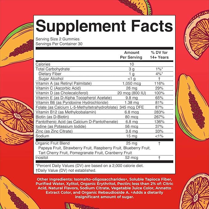 MaryRuth's Multivitamin Gummies for Men | Vitamin A C D E B6 B12 Biotin Zinc | Energy Metabolism | Immunity | Bone Health | Cellular Health | Vegan | Non-GMO | Gluten &amp Sugar Free | 60 Coun