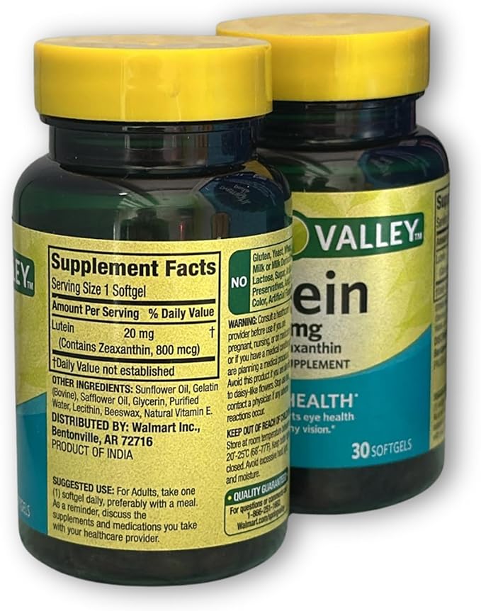 Lutein 20mg- with Zeaxanthin 30 softgels (Pack of 2) Boxed by Fusion Shop Store