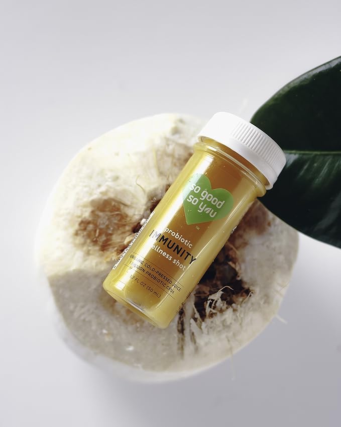 So Good So You Organic Cold Pressed - Probiotic Wellness Shots: Immunity - Immune Support Organic Ginger Digestive Support 1.7 fl oz. (18 Count)