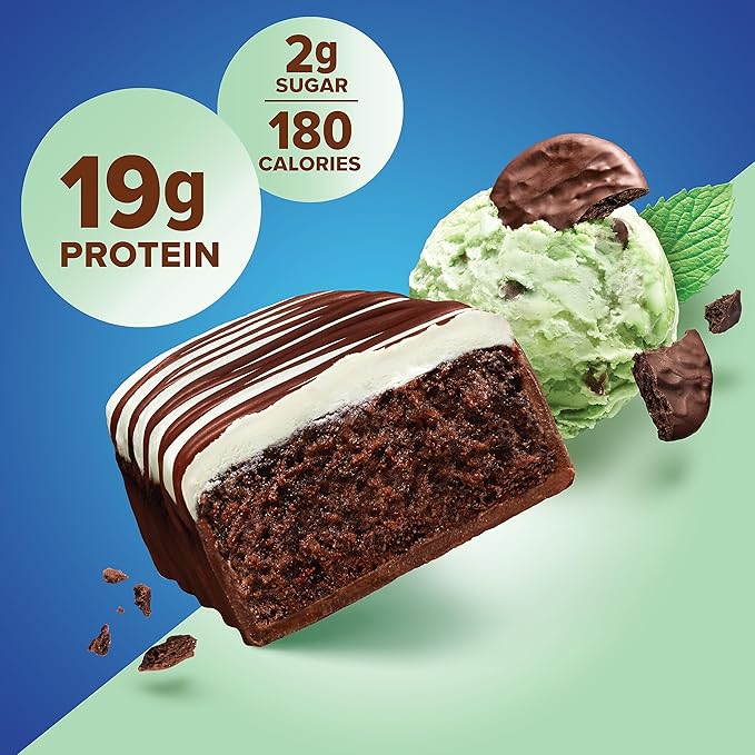 Pure Protein Chocolate Mint Cookie Protein Bars – 20g Protein 3g Sugar 190 Calories (36 count) Low Sugar* High Protein Snack - Gluten Free - Perfect for a Healthy Snack