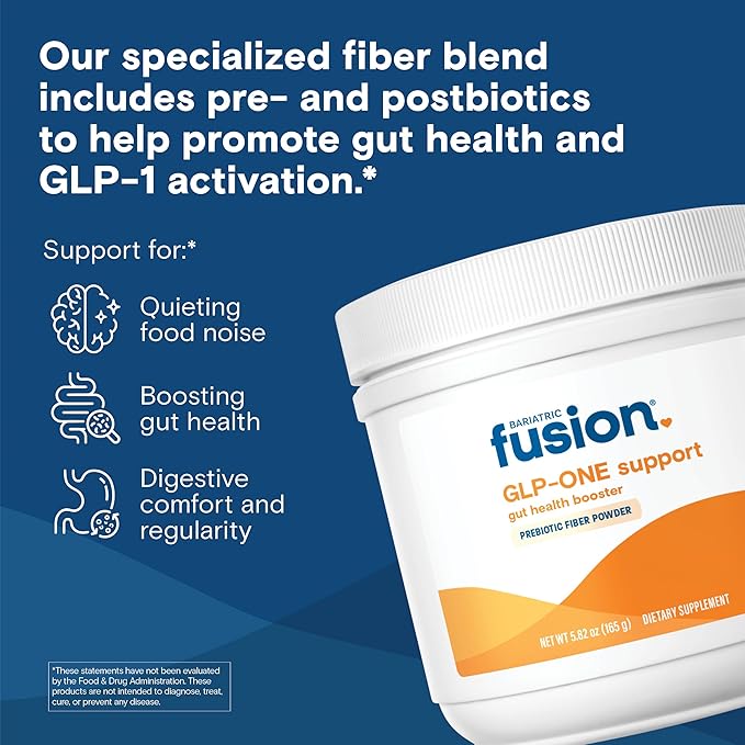 Bariatric Fusion GLP-1 Gut Health Booster | High Fiber GLP1 Booster | Prebiotic Fiber GLP-1 Supplement Powder for Women &amp Men | 20 Servings