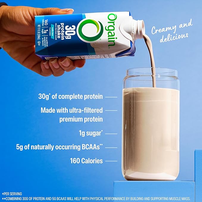 Orgain 30g High Protein Shake Dairy Isolate Milk Protein Vanilla Bean 5g BCAAs 1g Sugar per Serving Meal Replacement Ready to Drink Keto Friendly Gluten-Free 11 Fl Oz 12 Bottles