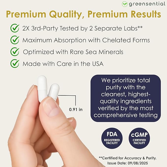 5-in-1 Magnesium Complex 500mg | 2-Month Supply | Glycinate Citrate Malate Oxide &amp Aquamin® | for Sleep Muscle &amp Heart Support | High Absorption 120 Capsules
