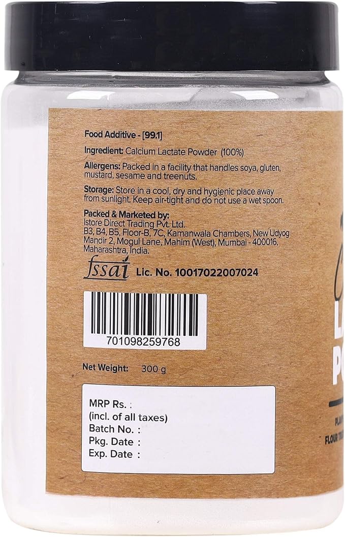 Calcium Lactate Powder 300 Gm (10.58 OZ) [Source of Calcium Spherification Bone Health]
