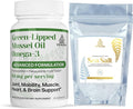 TURNER New Zealand Omega-3 Green Lipped Mussel Oil 53x Higher Potency for Superior Joint Comfort &amp Mobility No Fishy Aftertaste 1 Bottle 60 Softgels Plus 1 Pouch of Flaky Sea Salt
