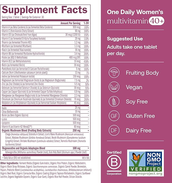 True Grace One Daily Men's Multivitamin 40+ (30 Vegan Tablets) + One Daily Women’s Multivitamin 40+ (30 Vegan Tablets) - Non-GMO - 30-Day Supply of Each