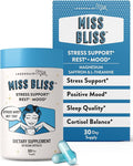Legendairy Milk Miss Bliss™ Stress Support for Women – Stress Relief Supplement with affron® Saffron Magnesium Glycinate + Citrate &amp L-Theanine – Calm &amp Mood Balance Non-Drowsy 60 Vegan Cap