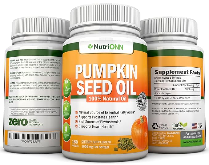 NutriONN Pumpkin Seed Oil Softgels Lycopene Capsules Combo - Targeted Support for Prostate &amp Urinary Health
