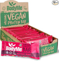 BodyMe Organic Vegan Protein Bar | Raw Beetroot Berry | Box of 12 x 2.12oz (60g) | with 3 Plant Proteins