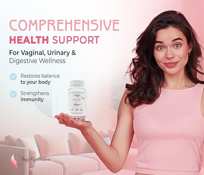 Vagy Rejuvenation BioticLife Probiotic for Women – Probiotics for Vaginal Digestive &amp Urinary Health – Supplement with Prebiotics &amp Cranberry Extract – 60 Capsules