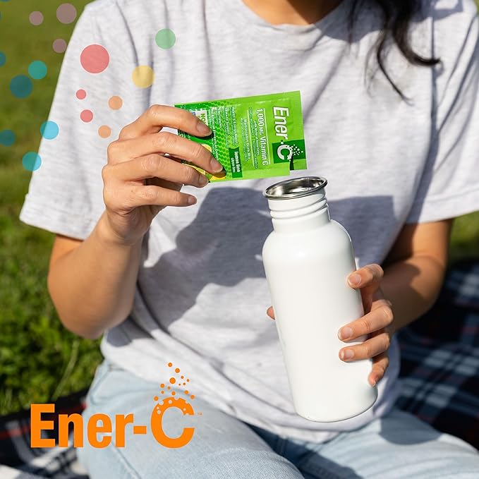 Ener-C Multivitamin Drink Mix - Vitamin Packets for Water Electrolytes Powder Packets Vitamin Drink Mix Hydration Liquid Mix Immune Booster for Adults Healthy Energy - Lemon Lime 60 Count