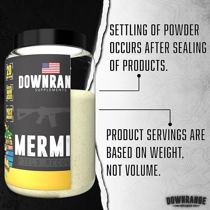 DownRange Mermite Whey Protein Powder Post Workout Muscle Recovery and Energy Support Drink Mix Supplement with 20g Whey Protein 9g Amino Acid 30 Servings (Banana)