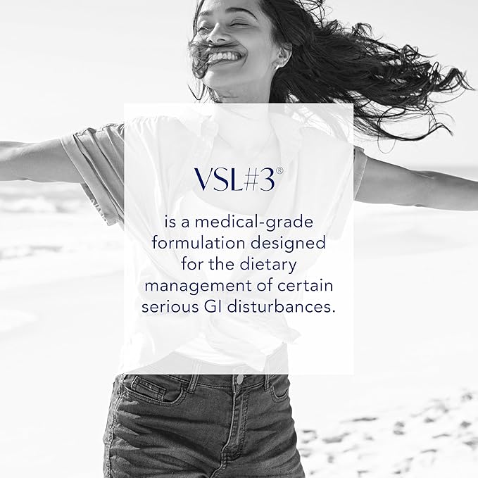 VSL#3® Probiotics for Digestive Health IBS &amp UC Symptoms - 112.5B CFUs High-Potency Multi-Strain Live Refrigerated Probiotic Medical Food for Gut Health Support in Men &amp Women 120 Capsu